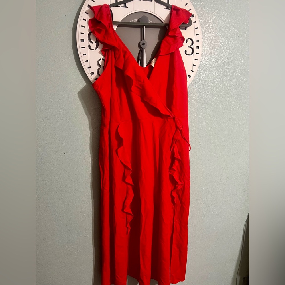Elegant Red Ruffle Dress